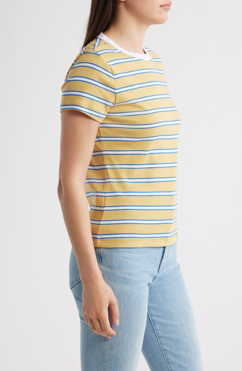 Madewell The '90s Crewneck Cotton T-Shirt, Alternate, color, Retro Yellow Stripe