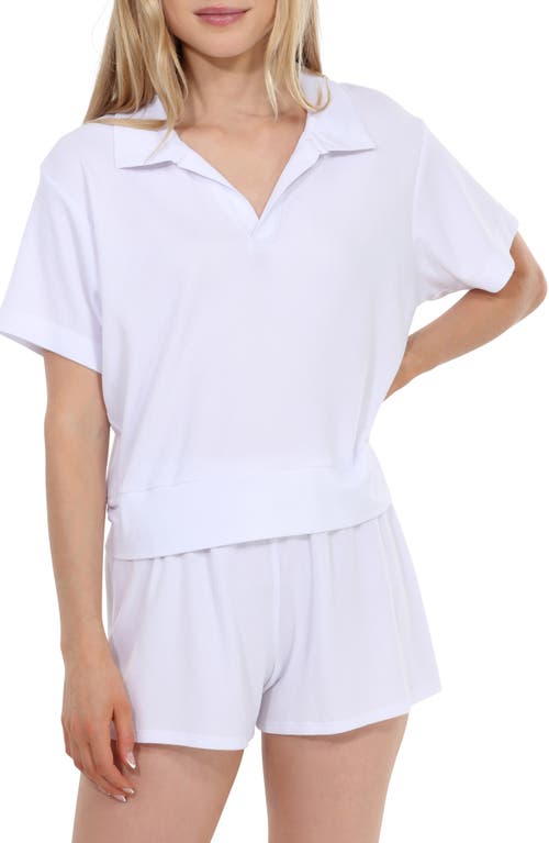Honeydew Coffee Club Waffle Knit Short Pajamas In White