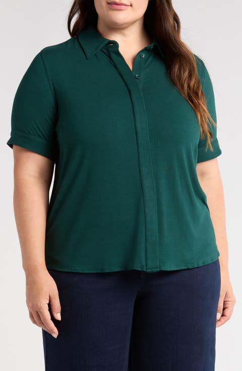 売れ筋商品|||エロクイ カットソー トップス レディース Plus Size Pointed Collar Button Up Shirt Carafe エロクイ レディース カットソー トップス Plus Size Pointed