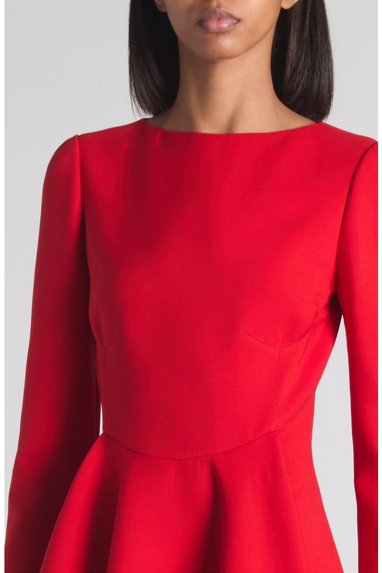 Long Sleeve Wool & Silk Blend Dress, Alternate, color, LUST RED