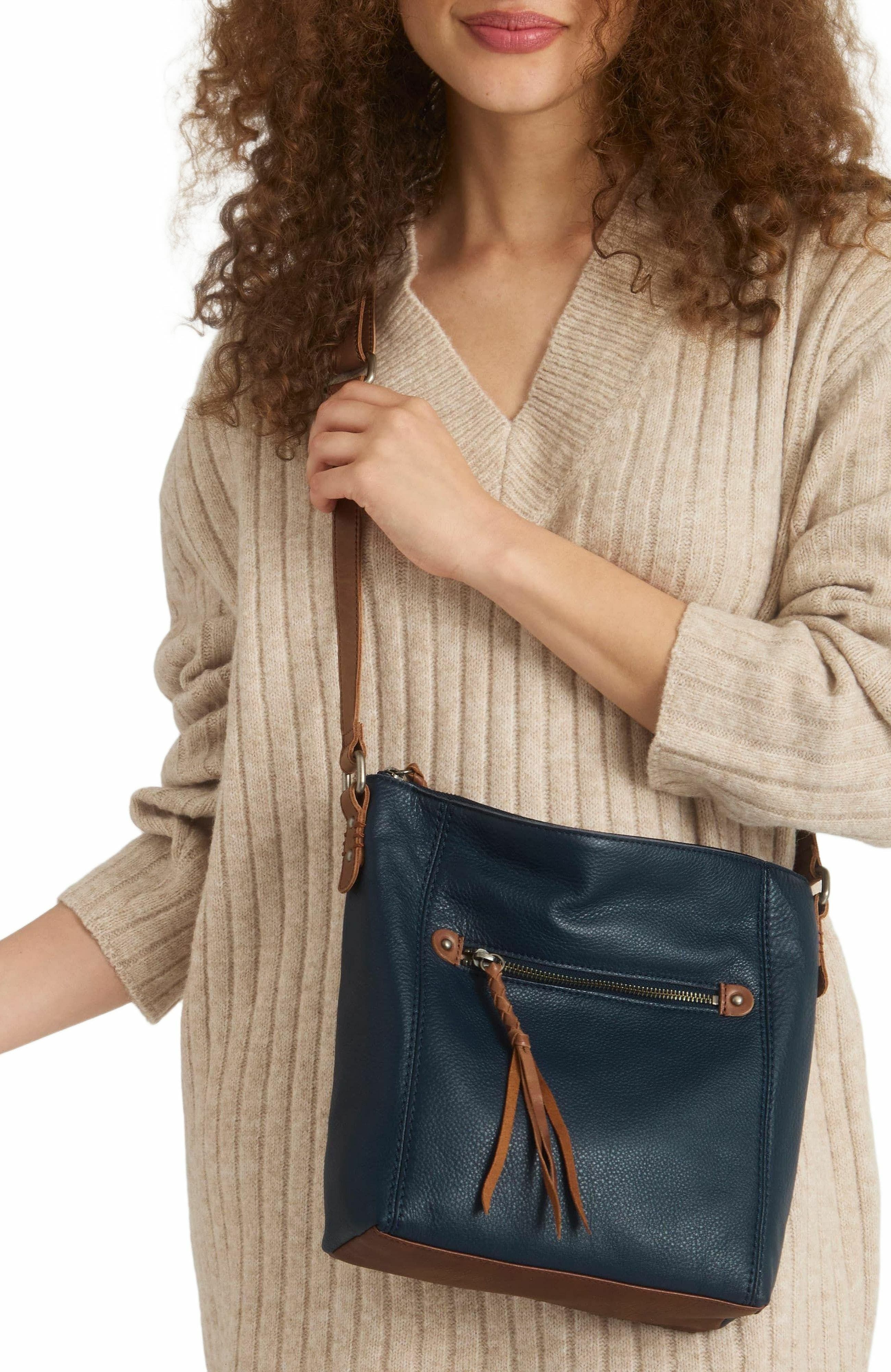 Ashland Leather Crossbody, Alternate, color, Tobacco Floral Emboss