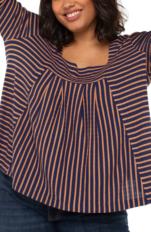 Liverpool Los Angeles Pleated Square Neck Top In Multi