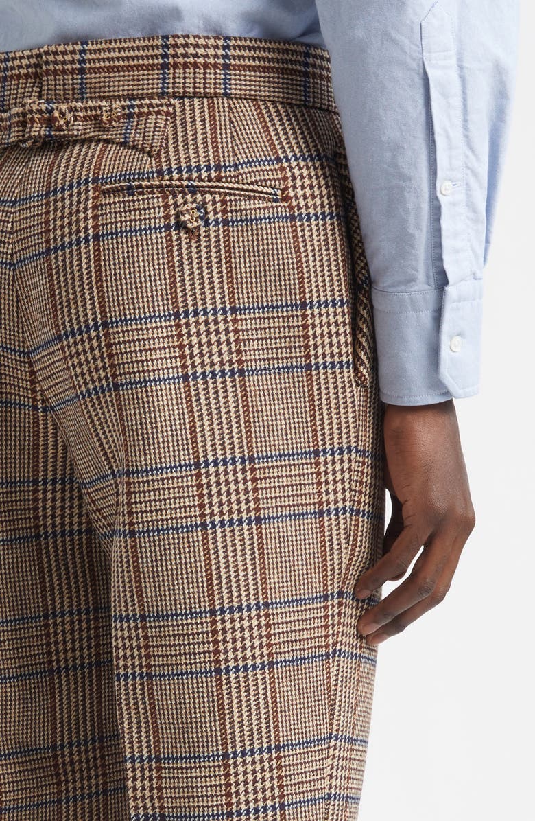 Thom Browne Classic Fit Hunting Tweed Backstrap Trousers, Alternate, color, Dark Brown