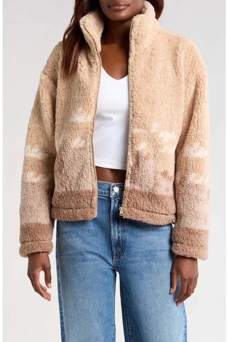 High Pile Fleece Jacket, Main, color, TAUPE COMBO PT2001