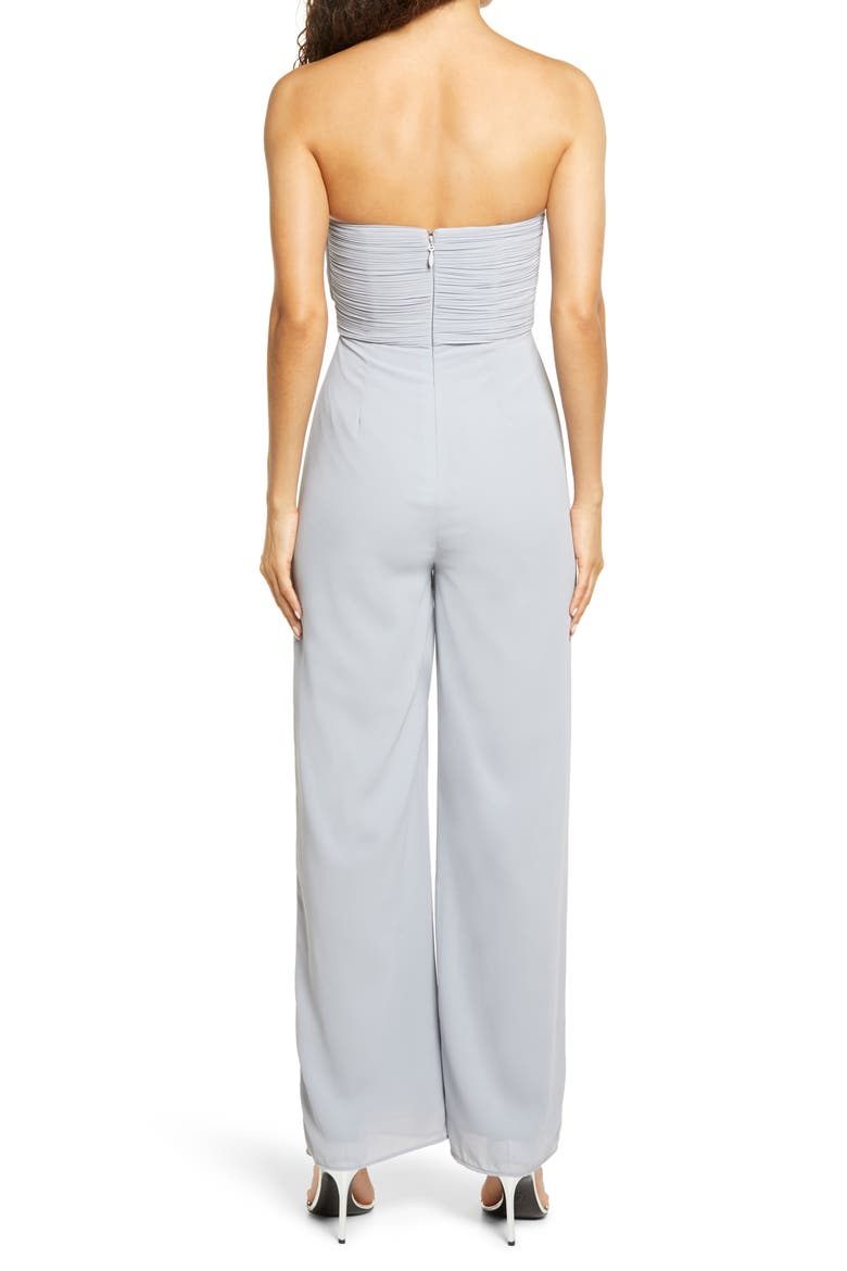Strapless Ruffle Jumpsuit, Alternate, color, BLUE GREY