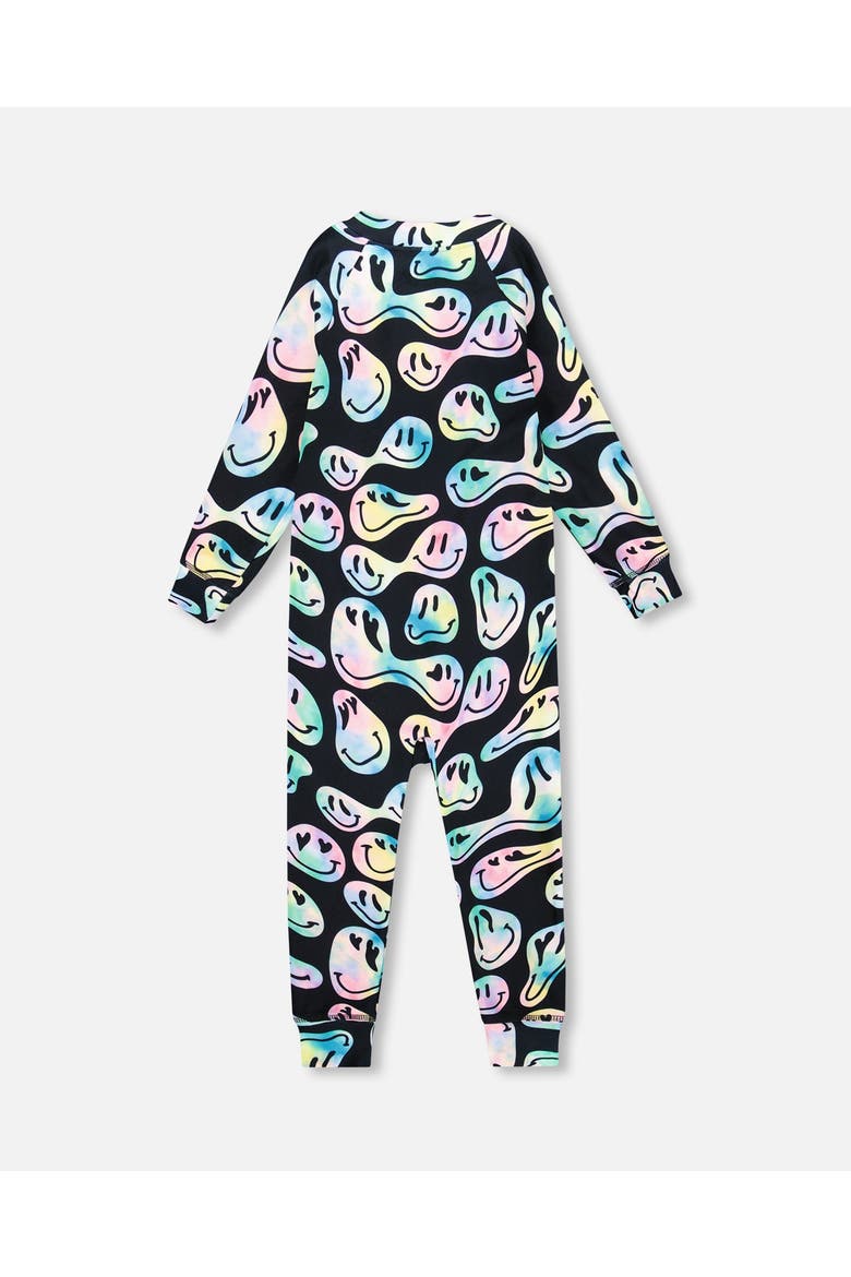 One-Piece Thermal Underwear, Alternate, color, Smiley Face Girl