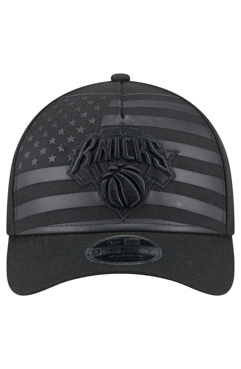 New Era Men's New Era  Black New York Knicks Game Day Flag A-Frame 9FORTY Adjustable Hat, Alternate, color, 