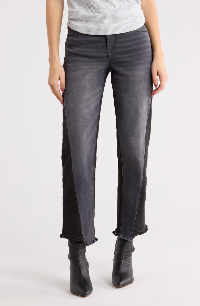 Democracy 'Ab'solution High Waist Step Hem Ankle Jeans, Main, color, Grey/ Black