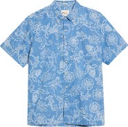 Reyn Spooner Hawaiian Gardenias Floral Button Down Shirt