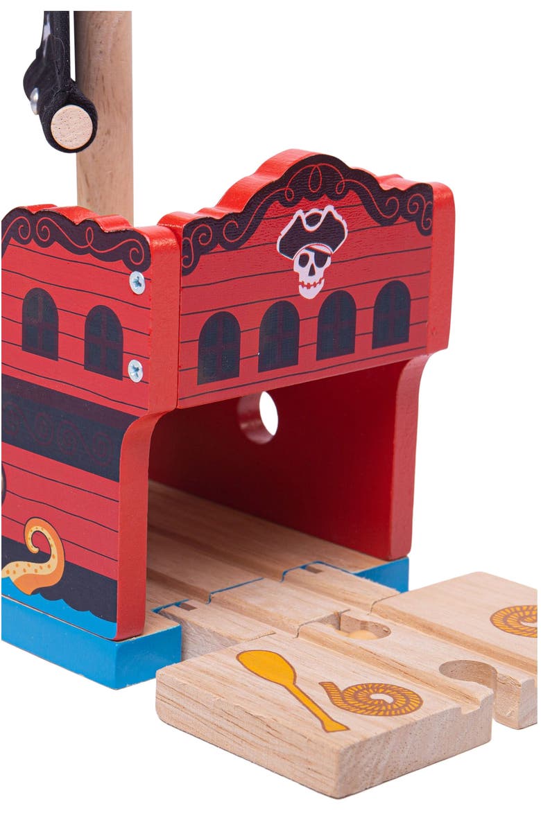Bigjigs Rail Pirate Galleon, Alternate, color, Red