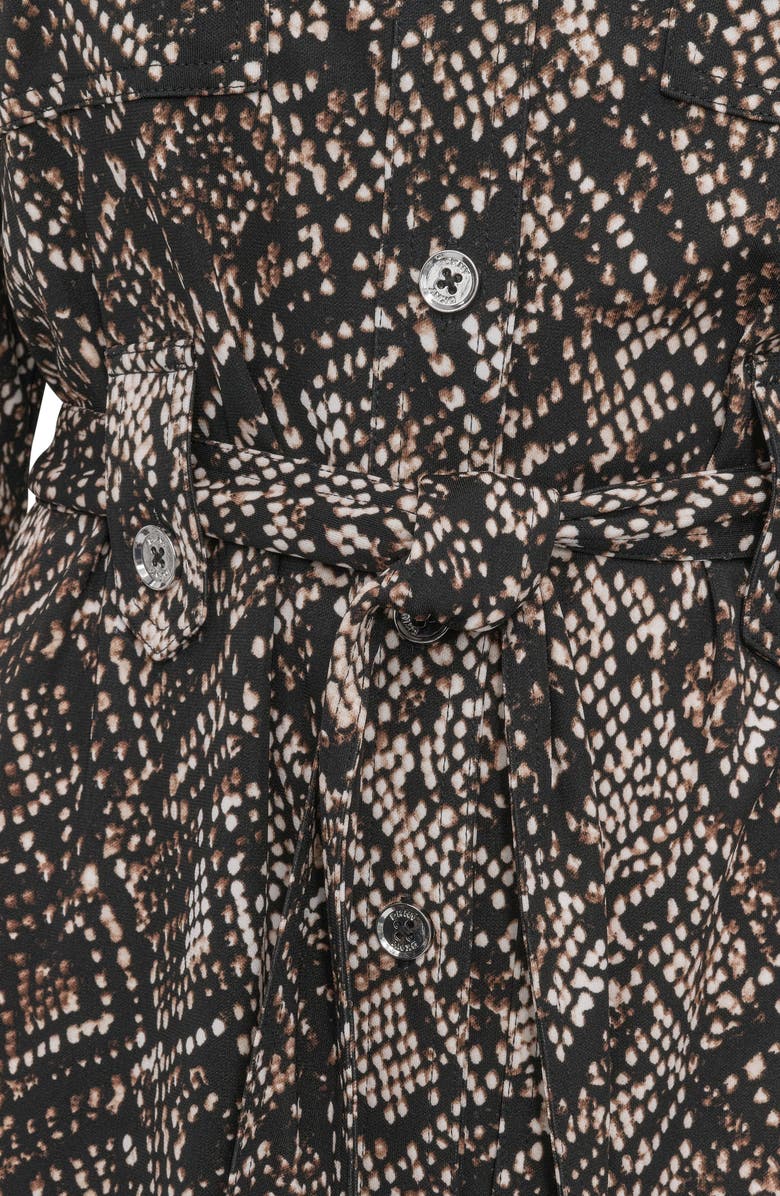 DKNY Long Sleeve Midi Shirtdress, Alternate, color, Black Multi