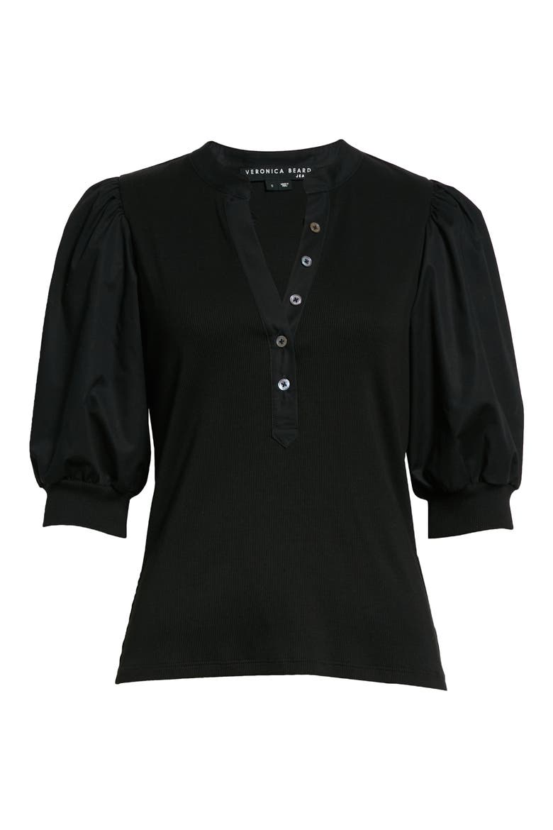 Coralee Front Button Blouse, Alternate, color, BLACK