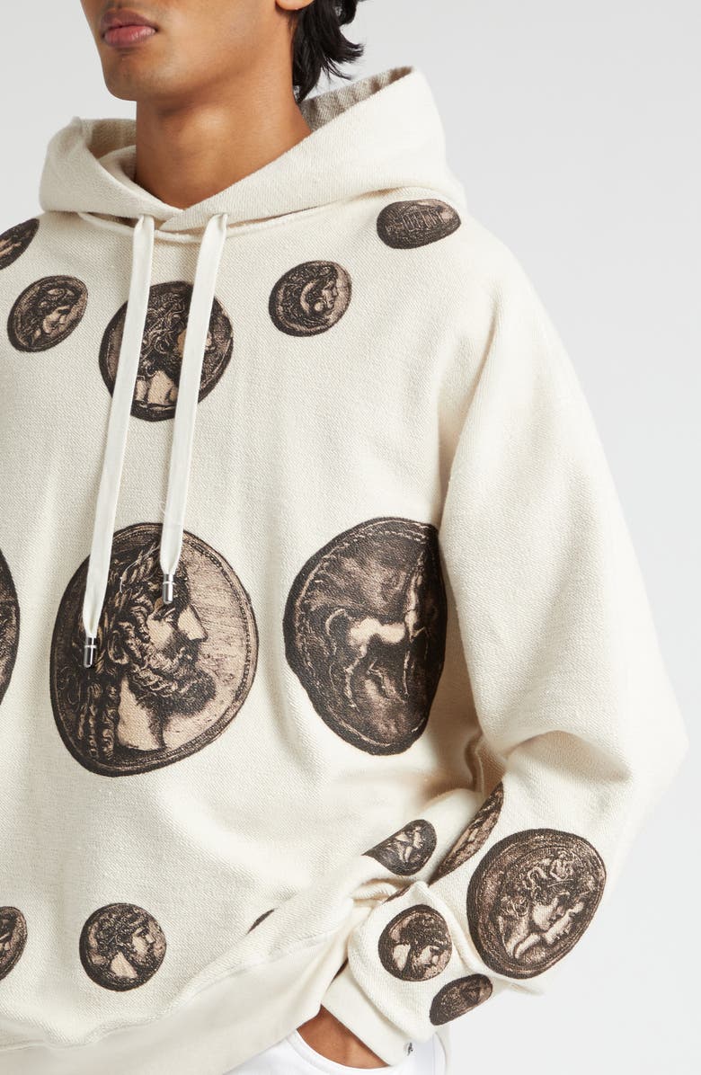Dolce&Gabbana Coin Print Inside Out Jersey Hoodie, Alternate, color, 