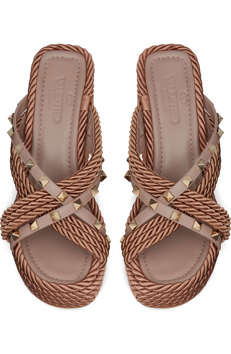 Valentino Garavani Rockstud Strappy Platform Wedge, Alternate, color,