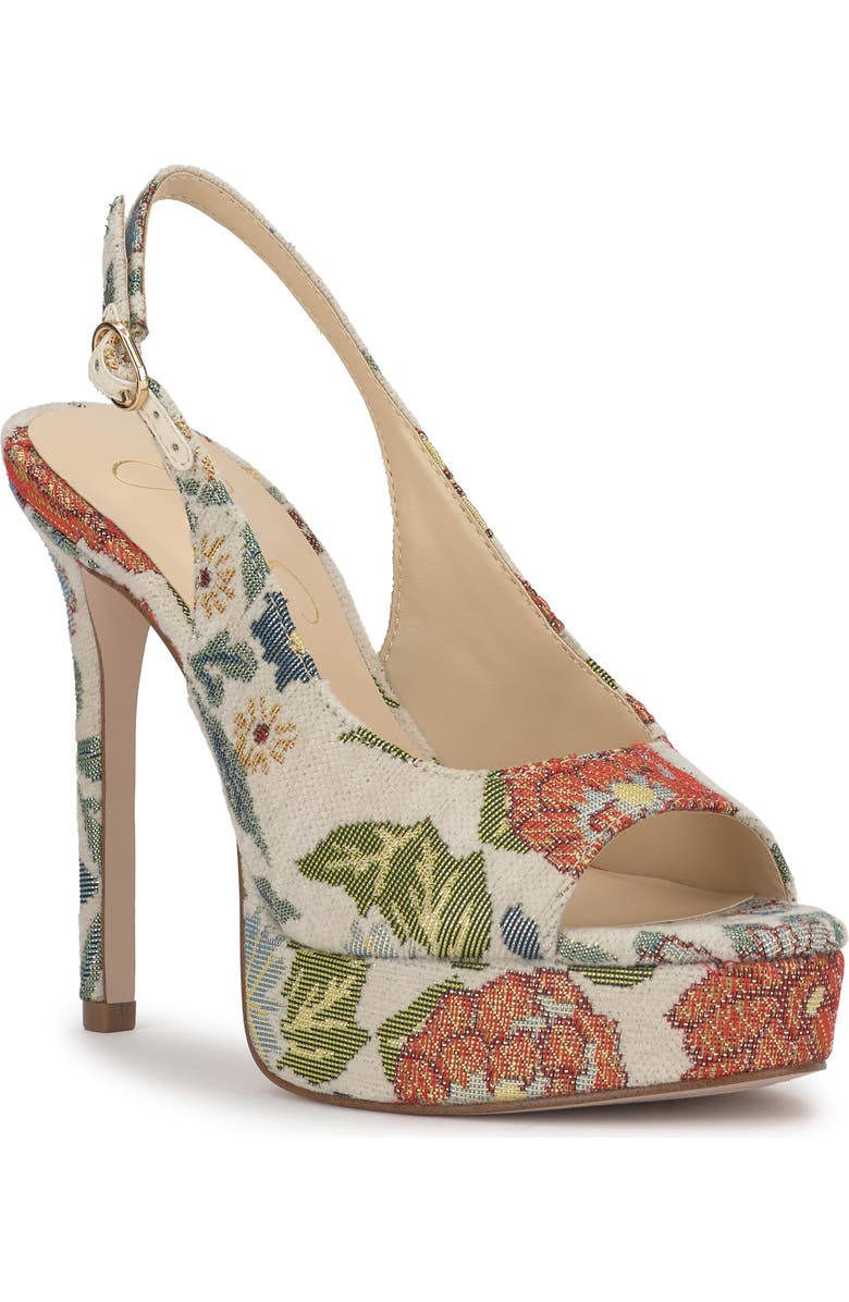 Jessica Simpson Sibilla Slingback Platform Sandal, Main, color, Cream Multi
