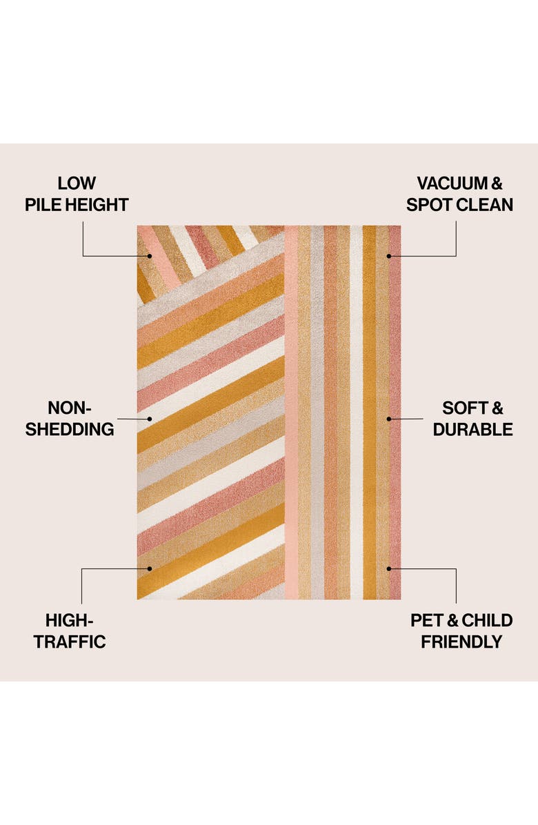 JONATHAN Y Retro Rainbow Contemporary Area Rug, Alternate, color, Red/Gold/Cream