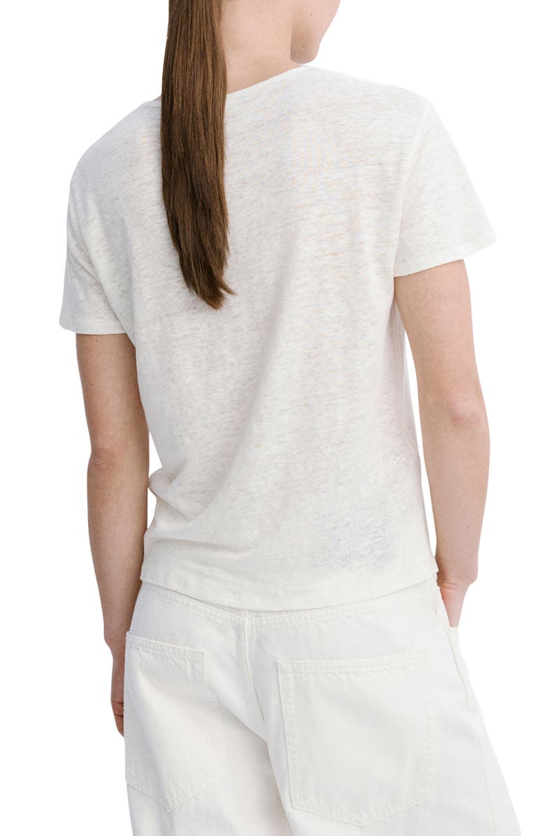 MANGO Linen Top, Alternate, color, Off White