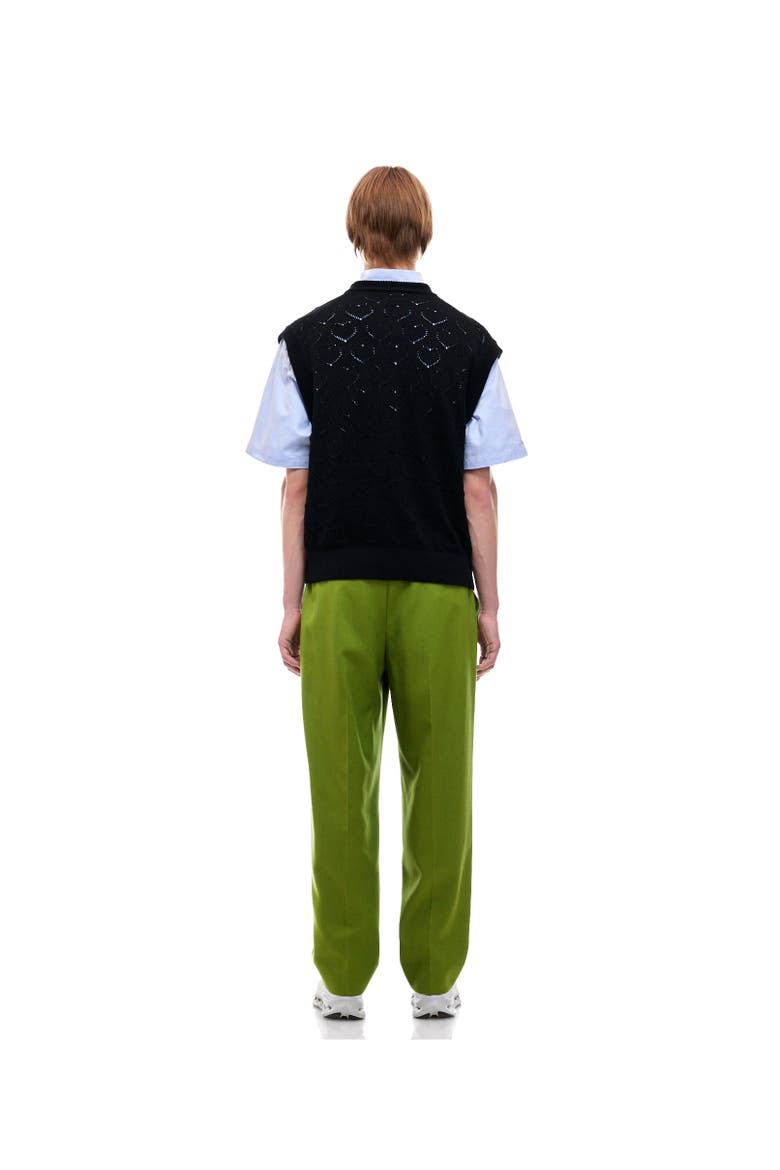 Eyelet Sweater Vest, Alternate, color, Black