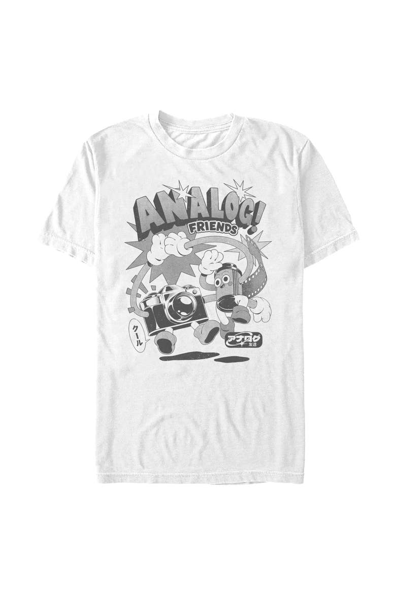 Men's Lost Gods Animated Analog Friends  Graphic T-Shirt, Main, color, White