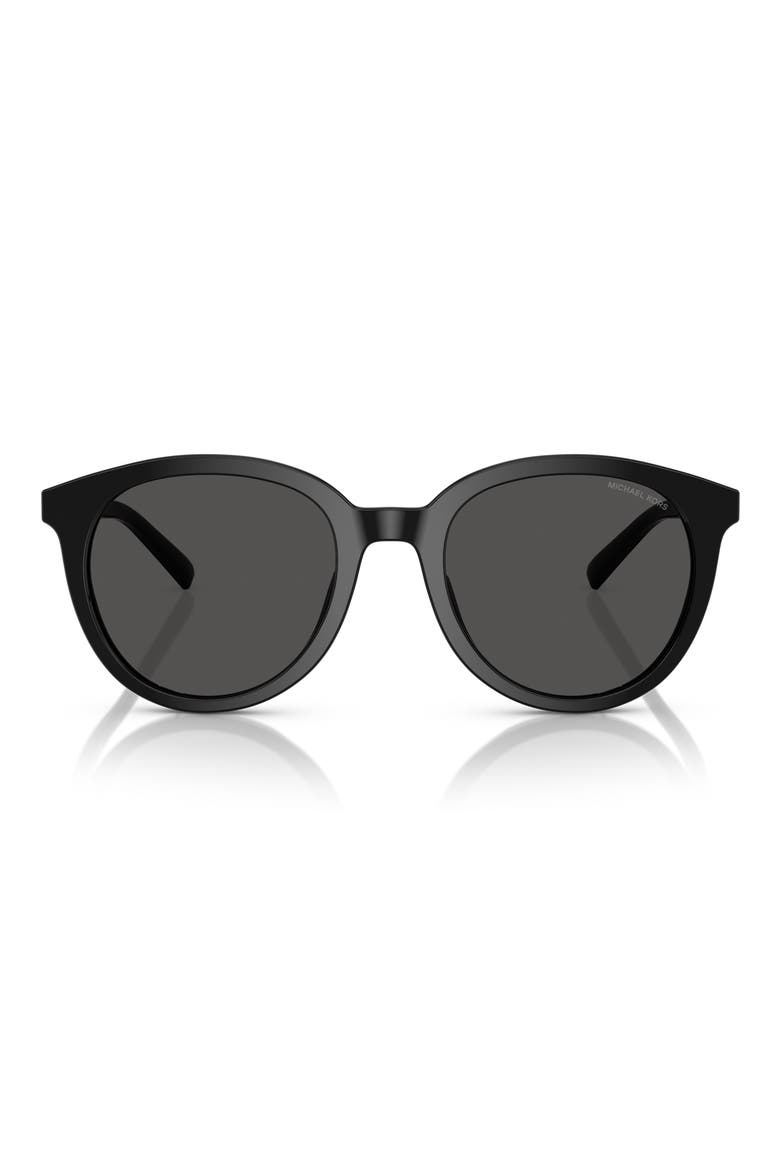 53mm Round Sunglasses, Main, color, BLACK