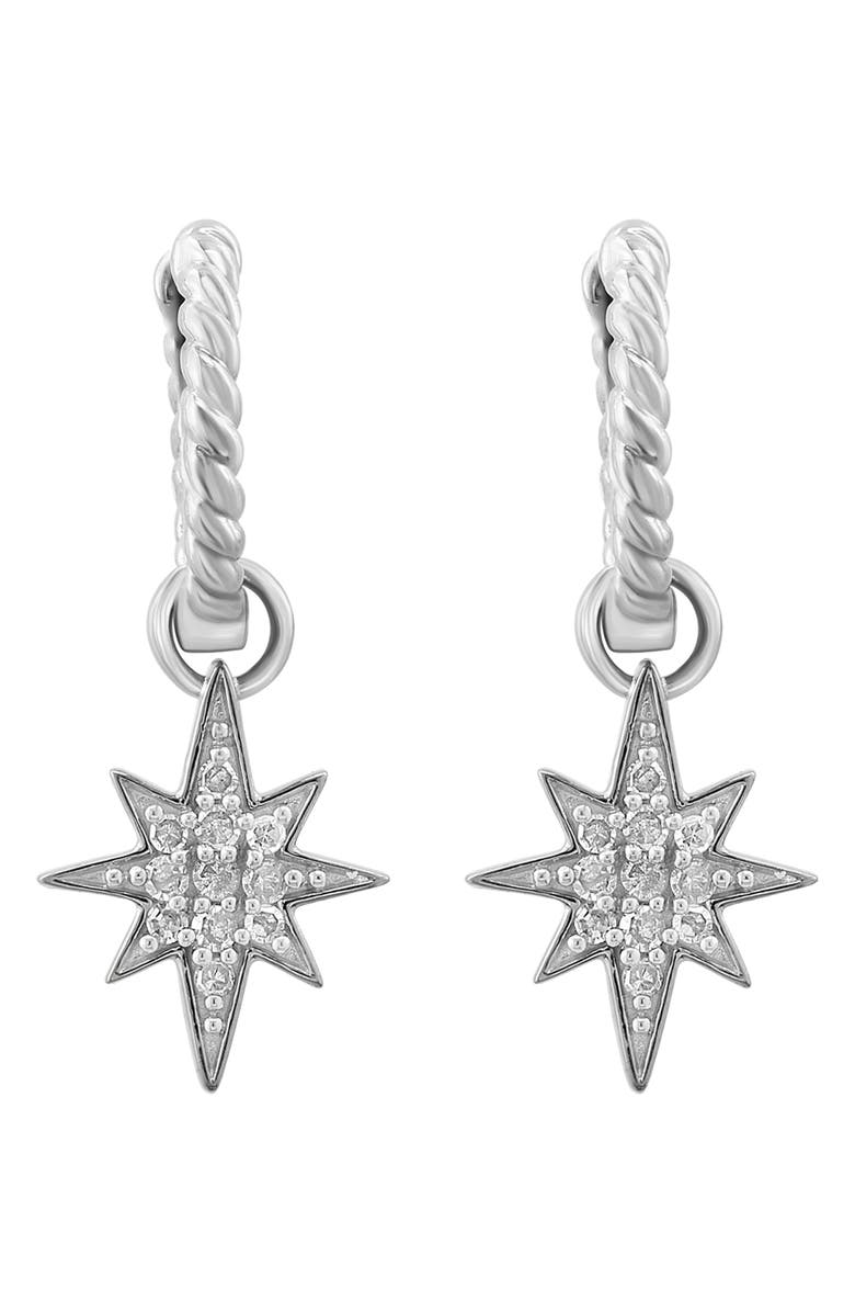 EFFY Sterling Silver Diamond Star Drop Earrings - 0.19ct, Alternate, color,