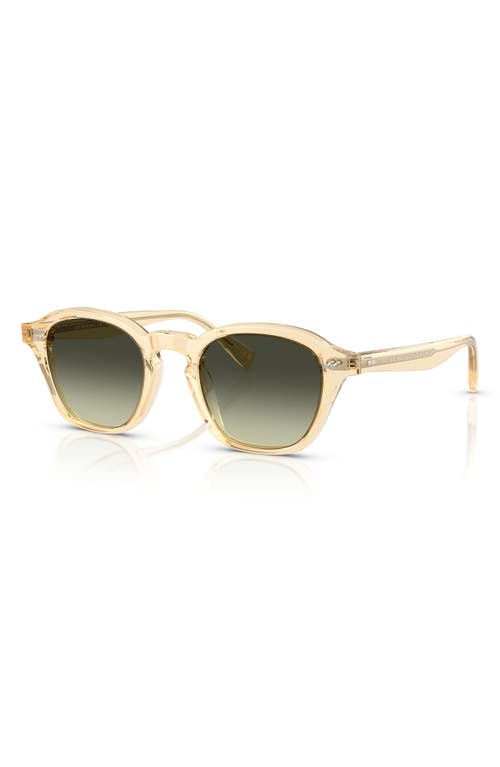 Oliver Peoples Eyles Round-frame Sunglasses In Yellow Beige/g-15 Gradient