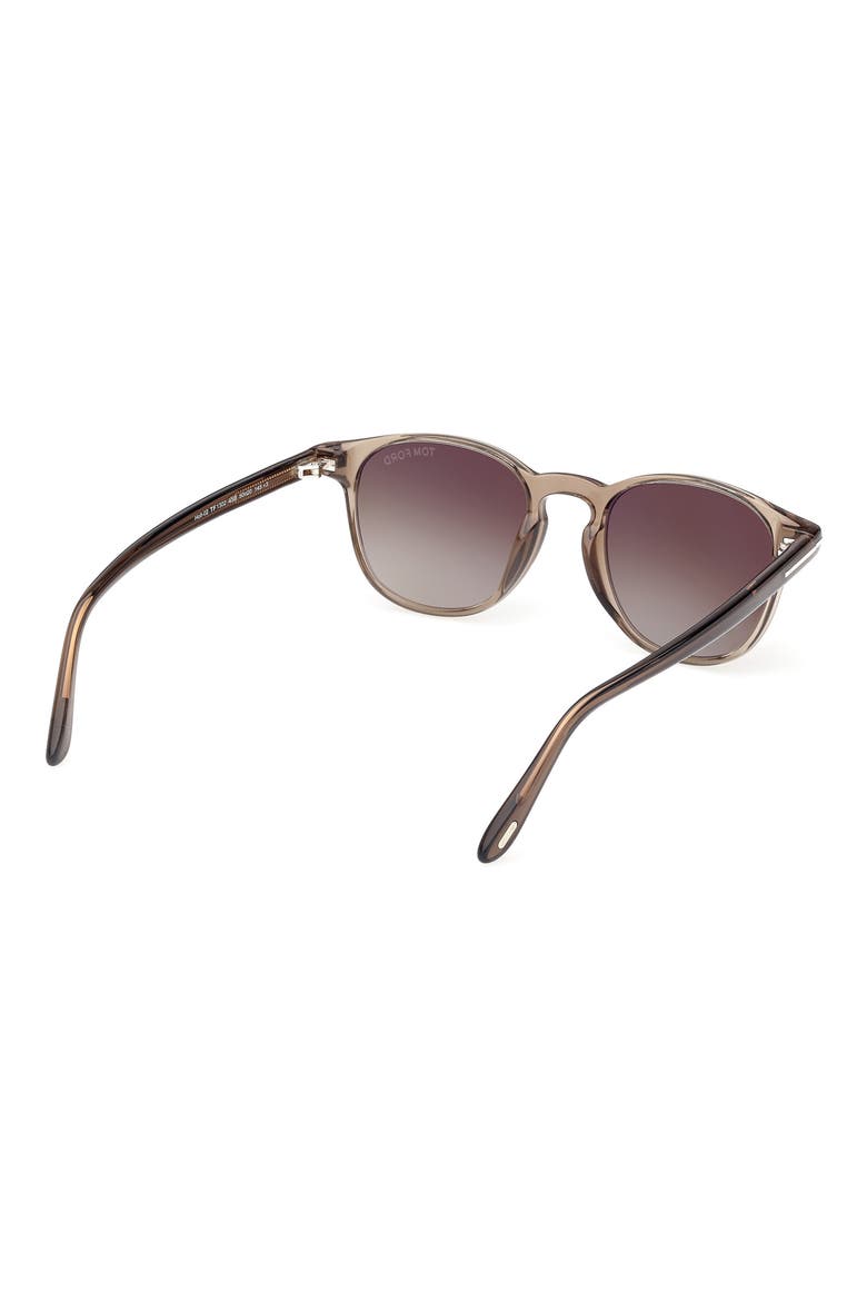 Holt 50mm Gradient Round Sunglasses, Alternate, color, BEIGE / SMOKE / GREEN LENS