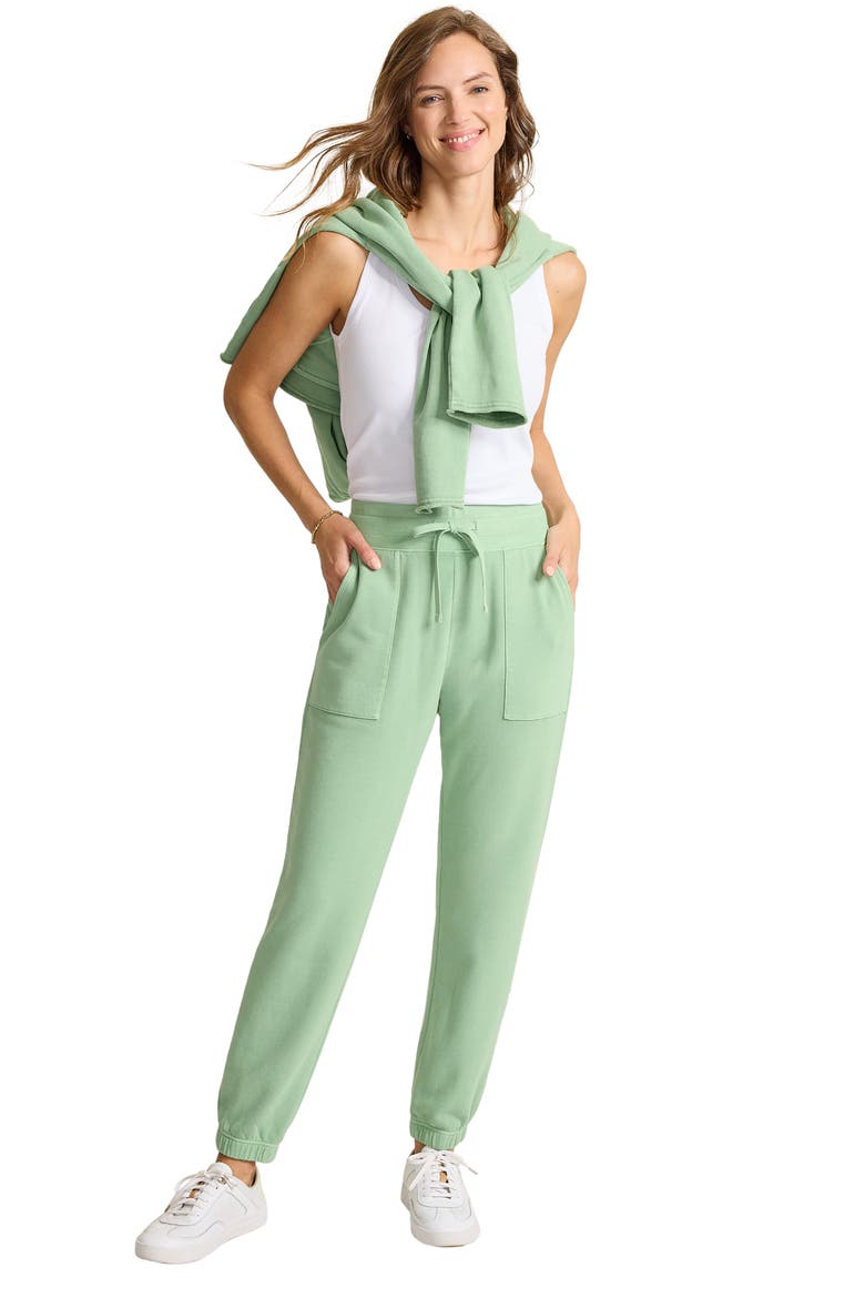 Marina del Mar Cotton Fleece Joggers, Alternate, color, GRANITE GREEN