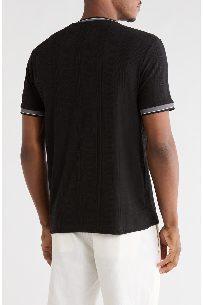 Textured Crewneck T-Shirt, Alternate, color, BLACK