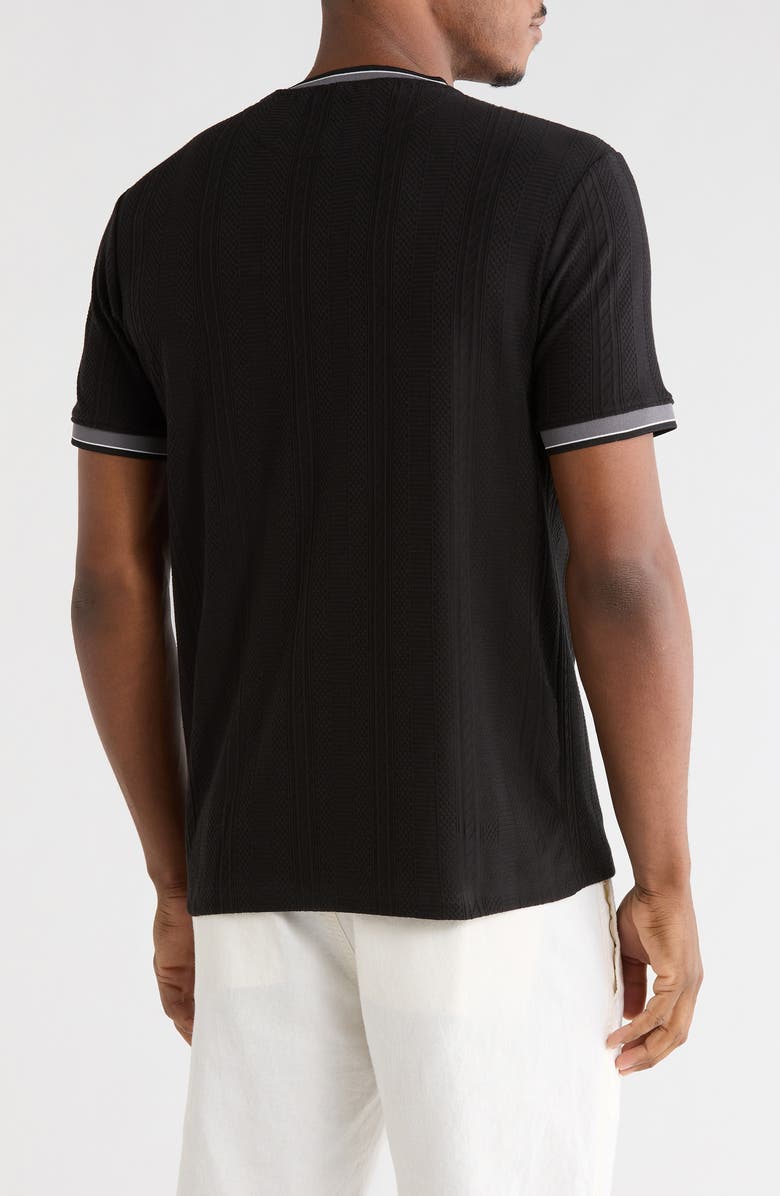 DENIM AND FLOWER Textured Crewneck T-Shirt, Alternate, color, Black