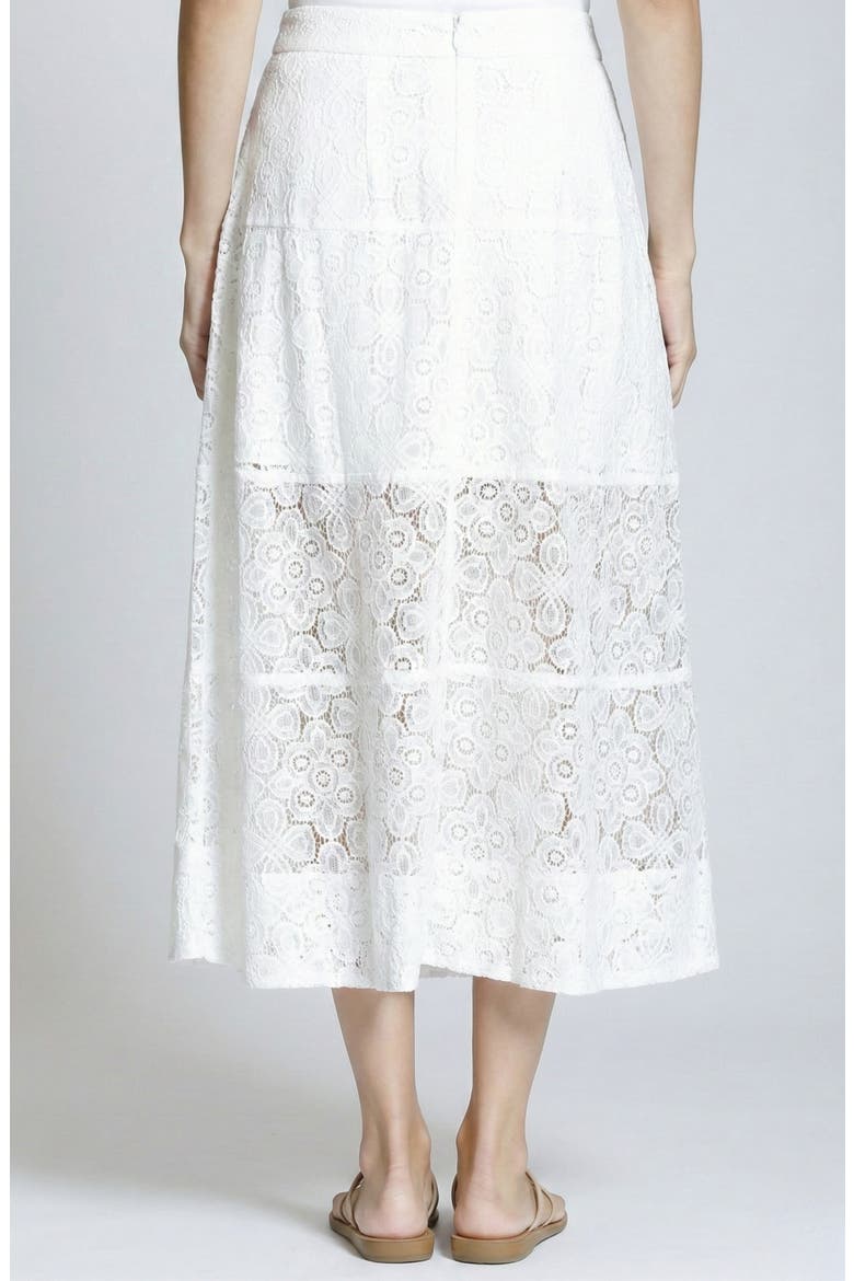 Lace Midi Skirt, Alternate, color, WHITE