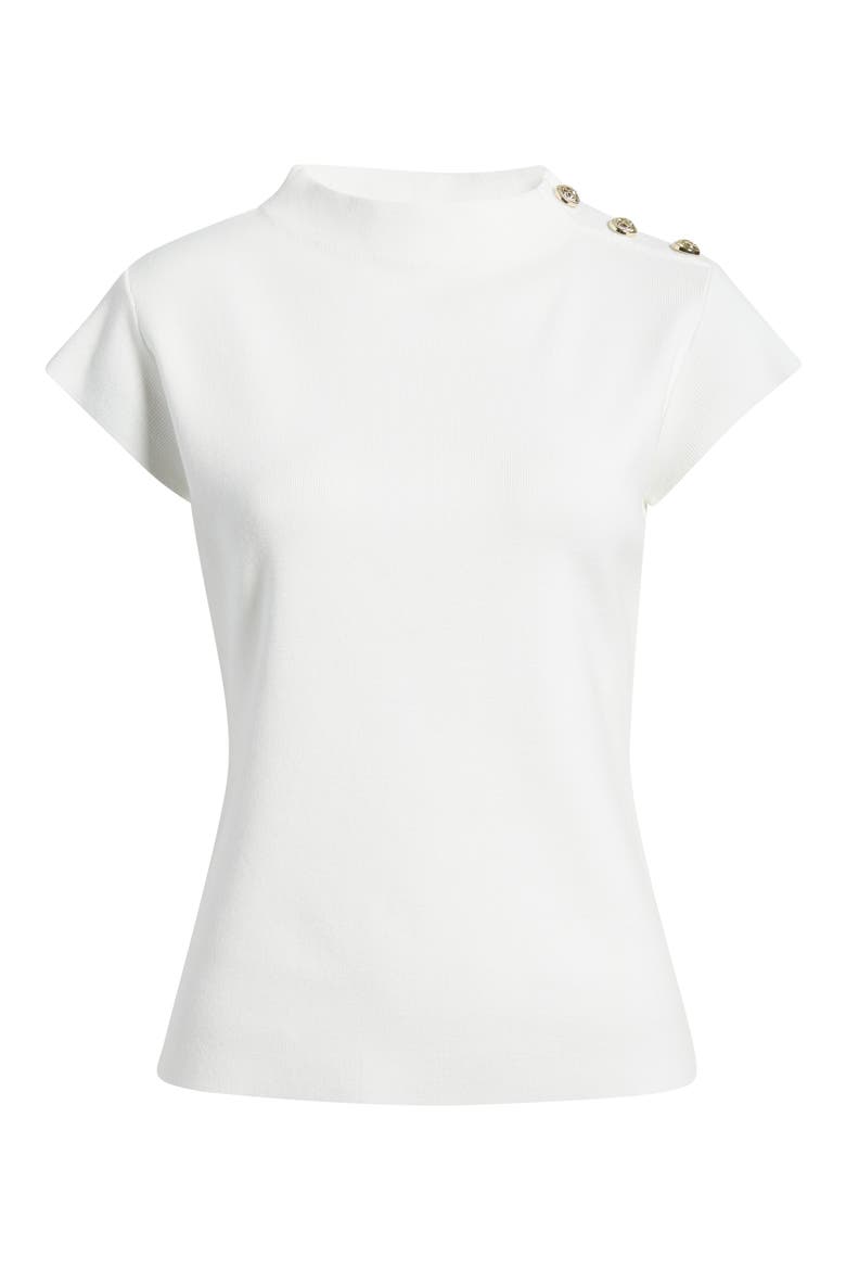 The Katy Button Detail Sweater, Alternate, color, SKY WHITE