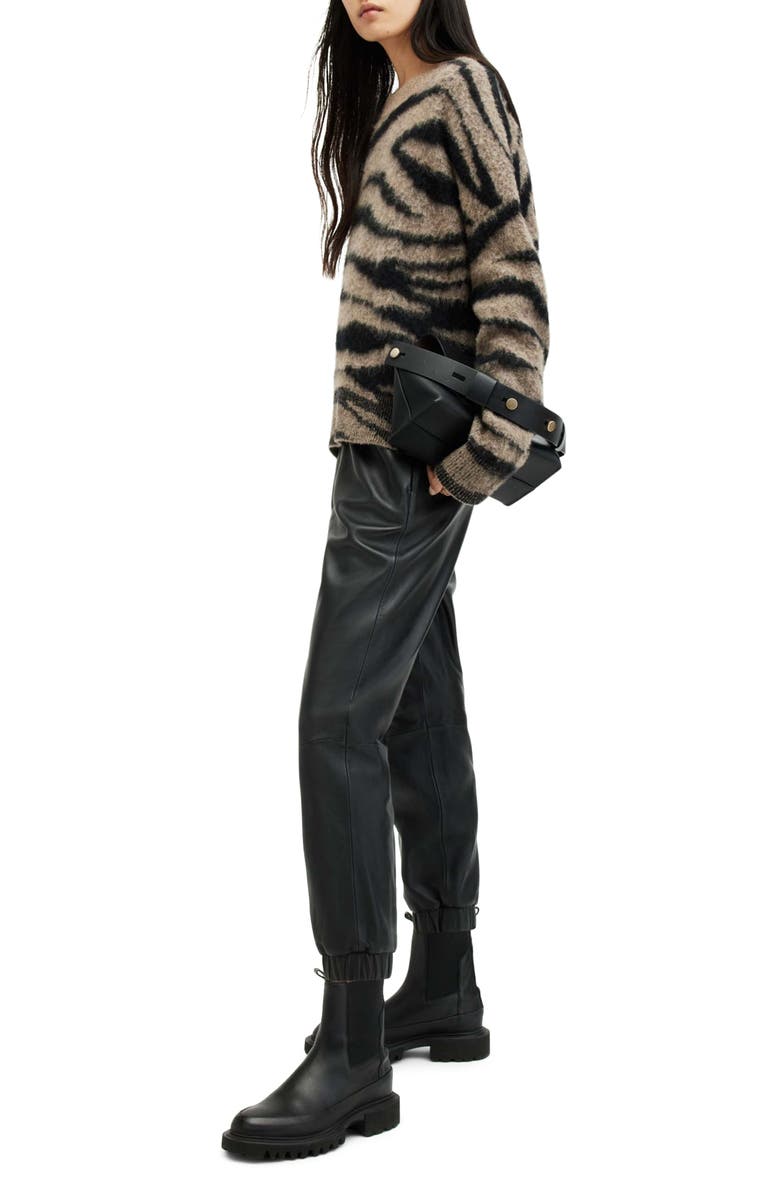 AllSaints Jen Leather Joggers, Alternate, color,