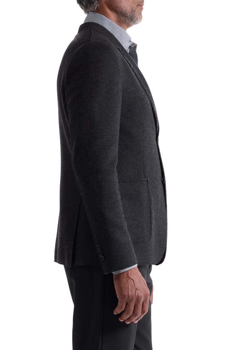 Wool Blend Laser Cut Blazer, Alternate, color, ANTHRACITE