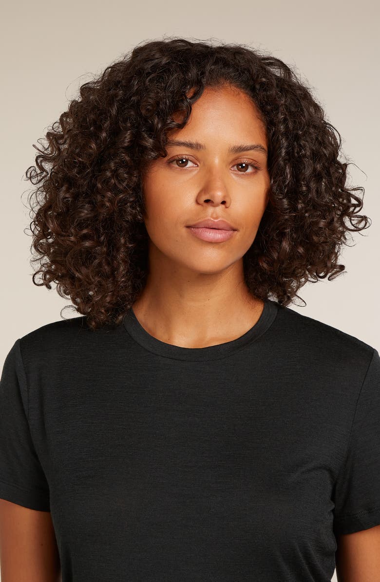 Icebreaker Tech Lite III Merino Wool Crewneck Shirt, Alternate, color, Black