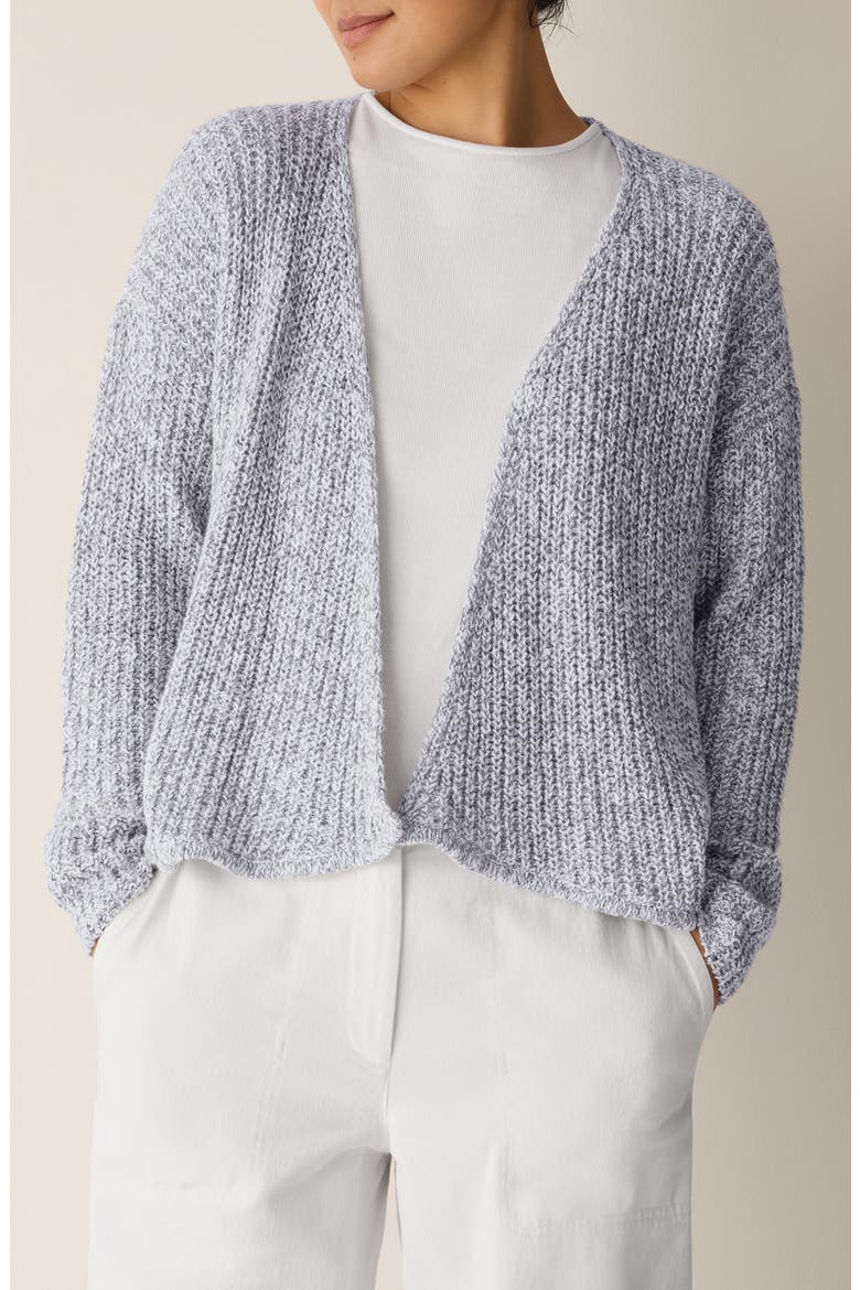 Cotton Blend Open Cardigan, Main, color, DARK PEARL