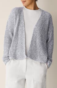 Eileen Fisher Cotton Blend Open Cardigan