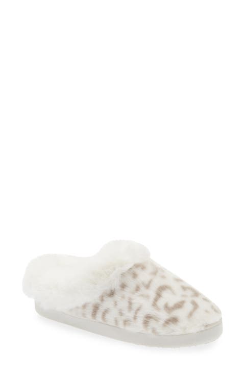 Faux Fur Collar Scuff Slipper