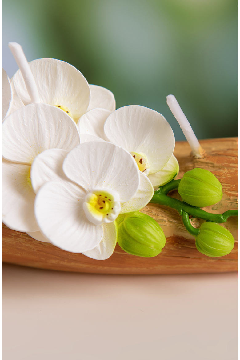 Orchid Arrangement Candle, Alternate, color, White