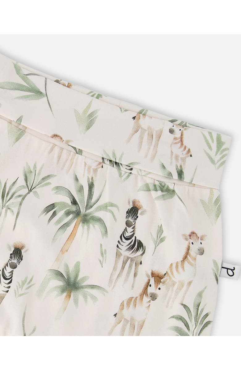 Deux par Deux Organic Cotton Jersey Evolutive Zebra Print Pants, Alternate, color, Beige Zebra Print