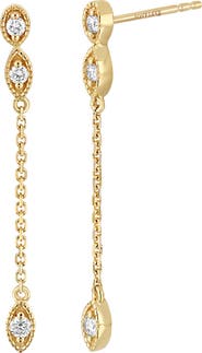 Bony Levy 18K Gold Mykonos Diamond Linear Drop Earrings (Online Trunk Show)