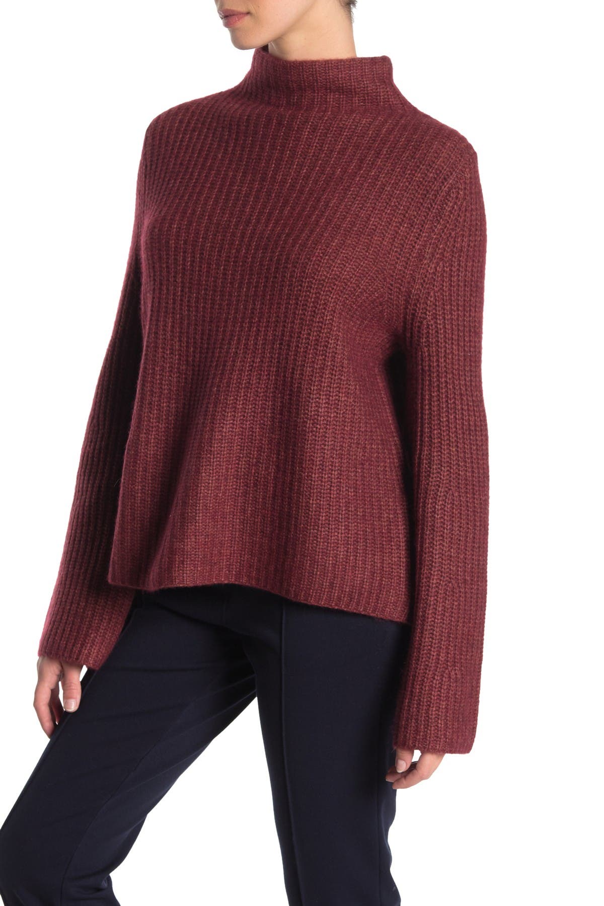 360 CASHMERE Miranda Mock Neck Wool & Cashmere Sweater (Women ...