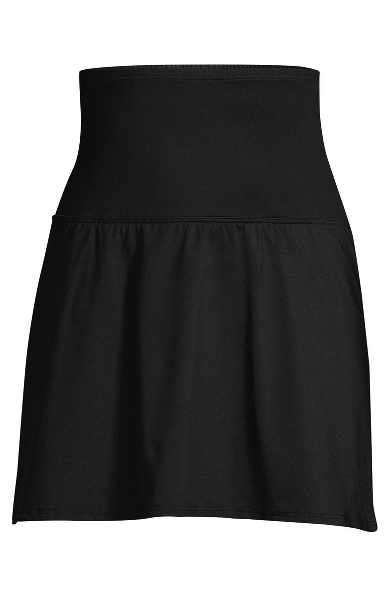 Lands' End Plus Size Ultra High Waisted Swim Skirt, Alternate, color, Black