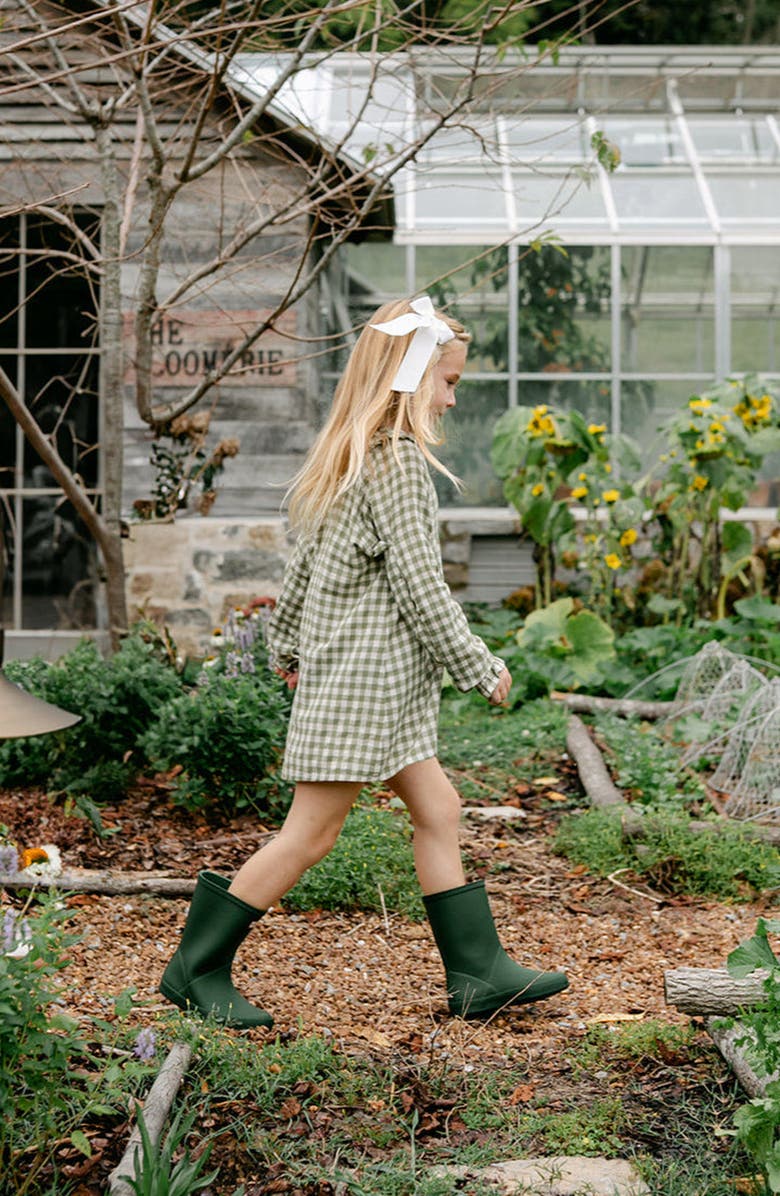 Little Paper Kids Goldie Gingham Dress, Alternate, color, Green Gingham