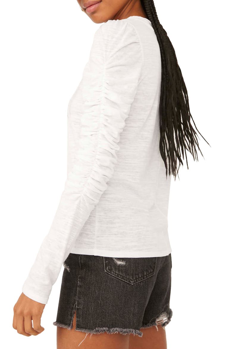 Natasha Ruffle Sleeve Top, Alternate, color, WHITE