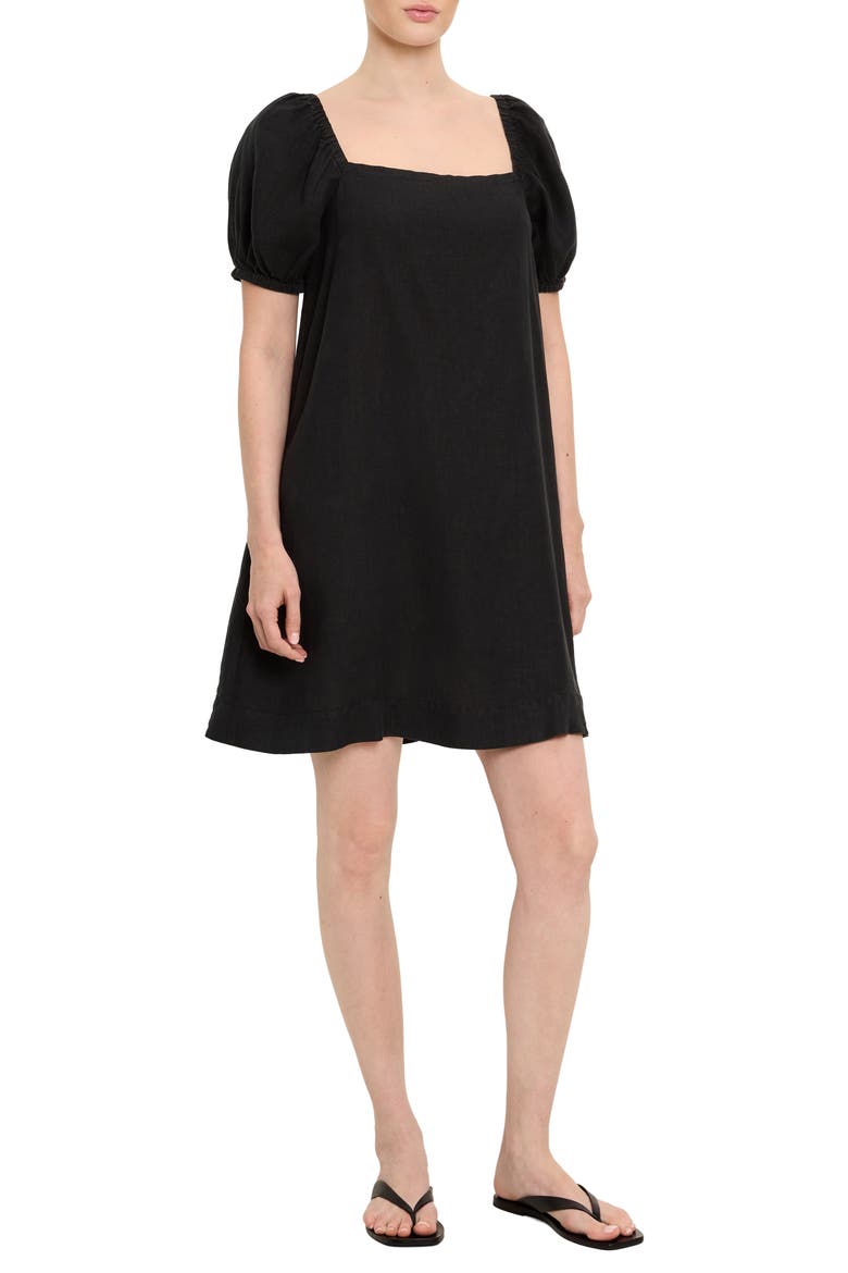 Tabitha Square Neck Babydoll Dress, Alternate, color, BLACK