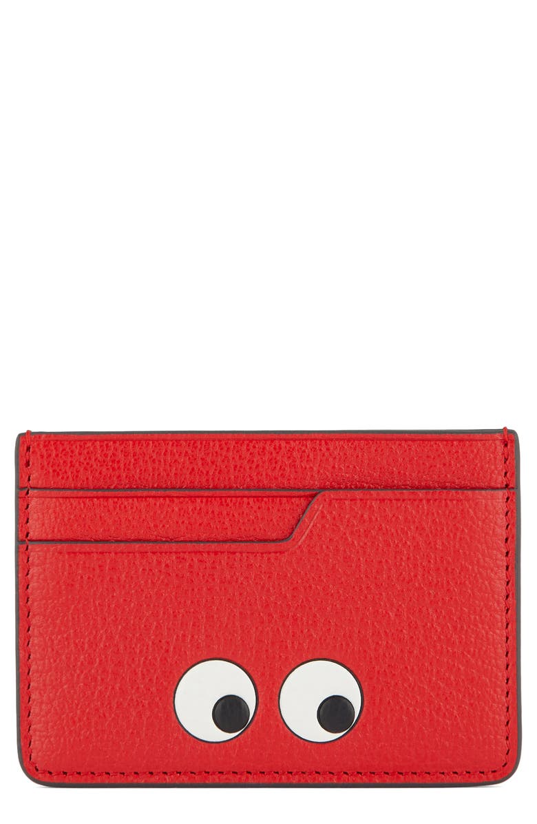 Anya Hindmarch Eyes Leather Card Case, Main, color, 