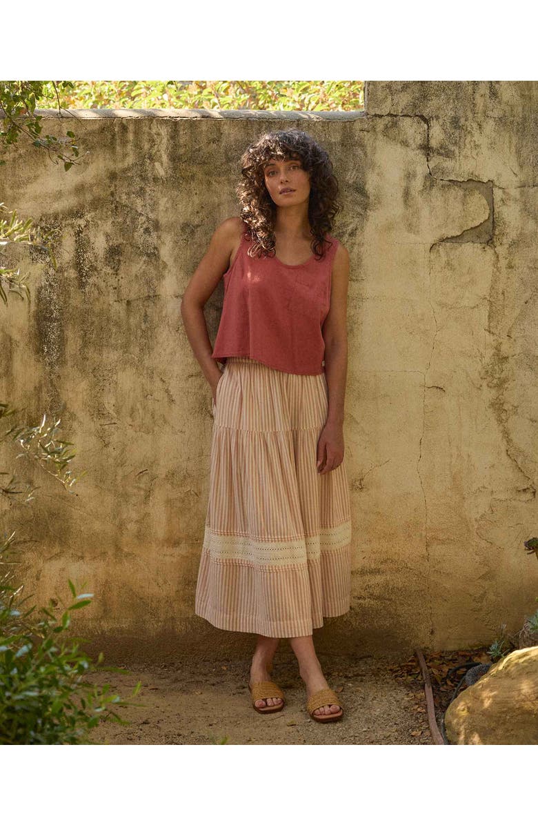 Toad & Co Airscape Midi Skirt, Alternate, color, Dusty Cedar Stripe Dobby