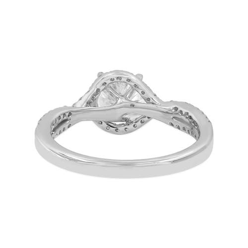 Luvmyjewelry Bijou 14k White Gold Round Cut Lab Grown Round Diamond Halo Engagement Ring In 14k White Gold