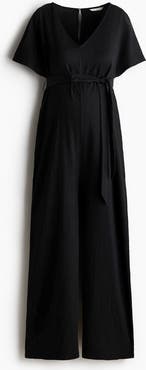H&M Mama Short-sleeved Tie-belt Jumpsuit